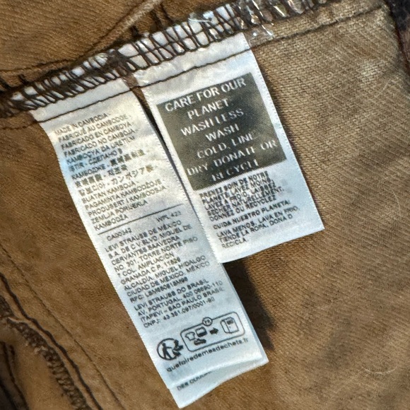 Levi's Premium Brown Black Leopard Print Denim Small Jean Jacket - Picture 5 of 7